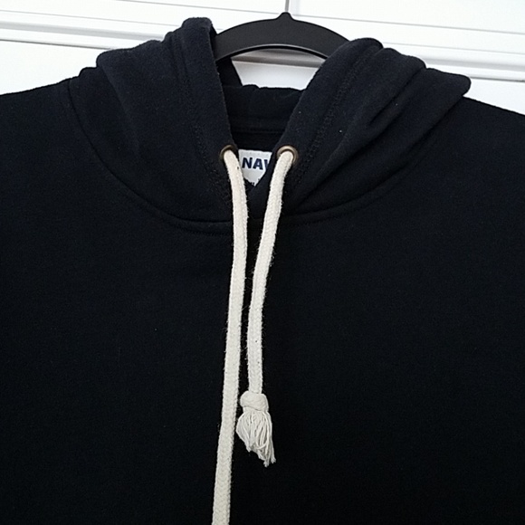 Black hoodie with white strings Clearance